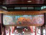 Murale dipinto in una riga di immissione Shwedagon Pagoda, Yangon, Birmania.