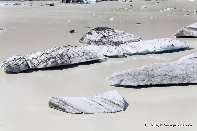 Quake scuote iceberg Tasman Lake, Canterbury - Nuova Zelanda