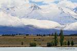 Primi fiocchi, Ruataniwha Lake, Canterbury, Nuova Zelanda.