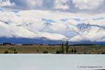 Montagne innevate, Lago Ruataniwha, Canterbury, Nuova Zelanda.