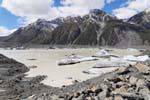 Panorama, Tasman Lake, Canterbury, Nuova Zelanda.