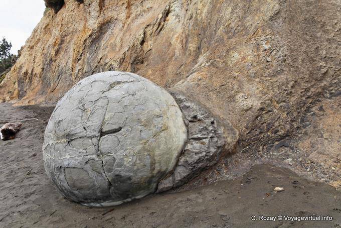 Concrezioni Septarian, Moeraki Boulders Scenic Reserve, Otago - Nuova Zelanda