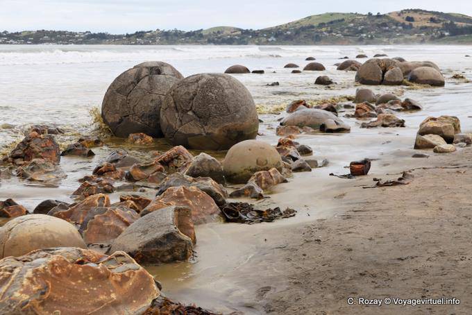 Palle di coppia, Moeraki Boulders Scenic Reserve, Otago - Nuova Zelanda