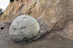 Concrezioni Septarian, Moeraki Boulders Scenic Reserve, Otago, Nuova Zelanda.