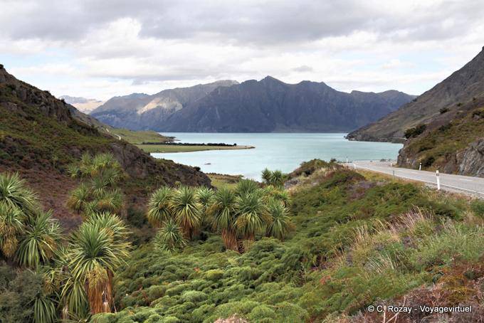 Dalla cima della Makarora Road, Lake Hawea, Southland - Nuova Zelanda