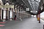 Quai basalto nero Kokonga, Stazione Otago di Dunedin, Nuova Zelanda.