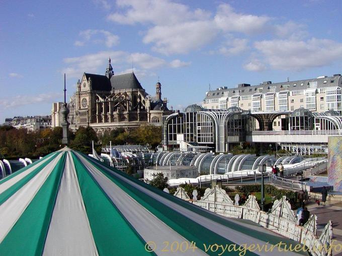 Panorama di Les Halles e St. Eustache, Parigi, Francia