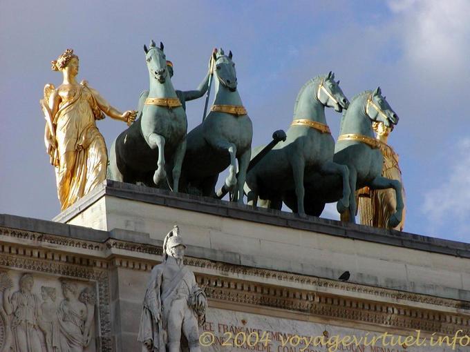 Top dell'arco trionfale del Carrousel, Parigi, Francia