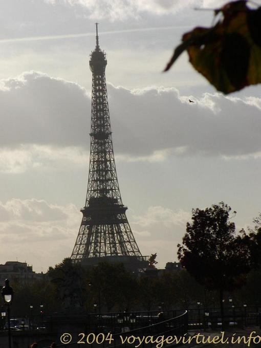 Appoggiato vista sulla Torre Eiffel, Parigi, Francia