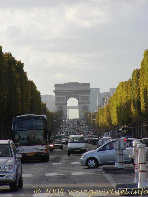 Congestione sugli Champs Elysées, Parigi, Francia