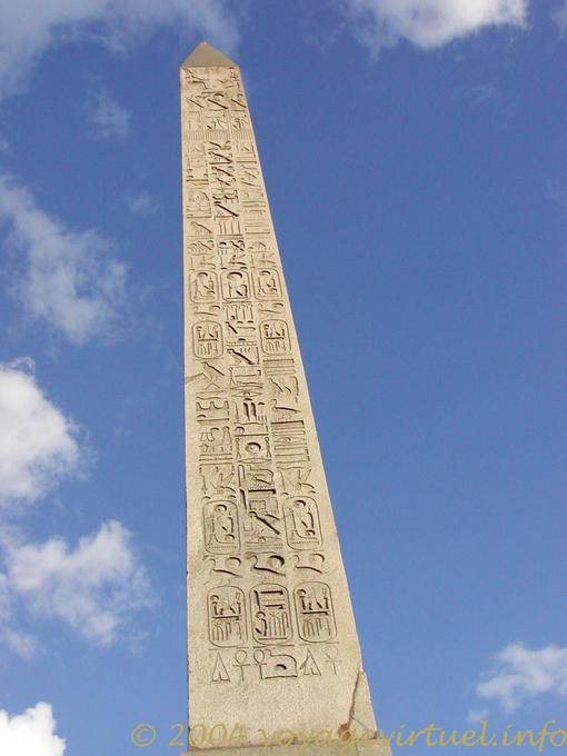 Geroglifici di Obelisco di Luxor, Concorde, Parigi, Francia