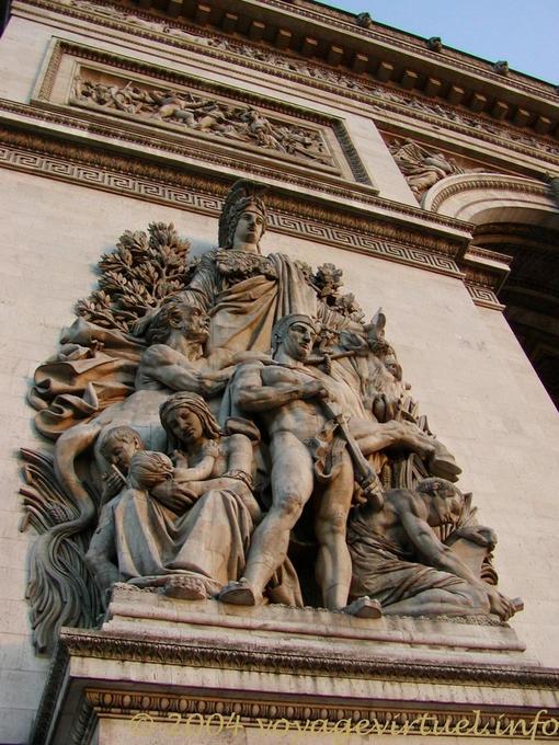 Scultura sul Arc de Triomphe de l'Etoile, Parigi, Francia