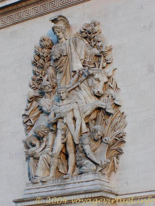 Dettaglio del Arc de Triomphe, Parigi, Francia