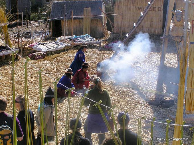 La vita quotidiana Aymara Titicaca -Perù