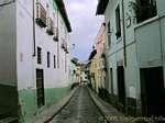 Quito, calle La Ronda, una tipica strada acciottolata, Equador.