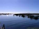 Blu sera sul Lago Titicaca, Perù.