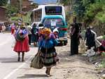 Berretto e sottovesti peruviano, la vita quotidiana a Pisac, Perù.