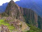 Settore urbano di Machu Picchu, come visto dalla cima del sud, Perù.