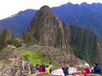 La città sacra Machu Picchu dall'osservatorio torreon-Temple, Perù.