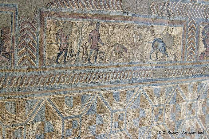 Scena di caccia a piedi mosaico murale Conimbriga - Portogallo