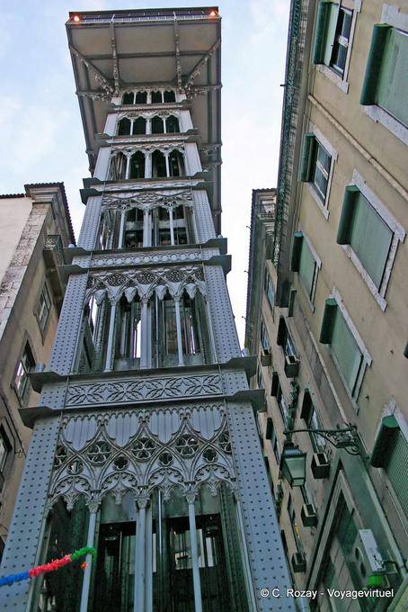 Elevador de Santa Justa (Eiffel), Baixa, Lisbona - Portogallo