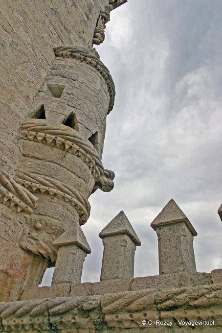 Dettaglio architettonico della Torre di Belém, Lisbona - Portogallo