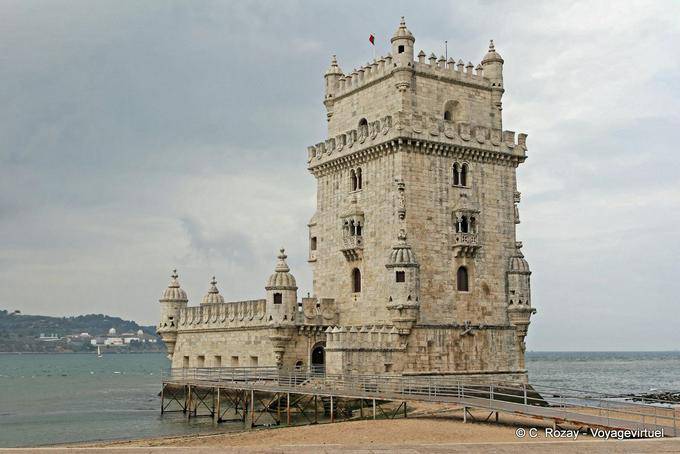 Torre di Belém vista da nord-est, di Lisbona - Portogallo
