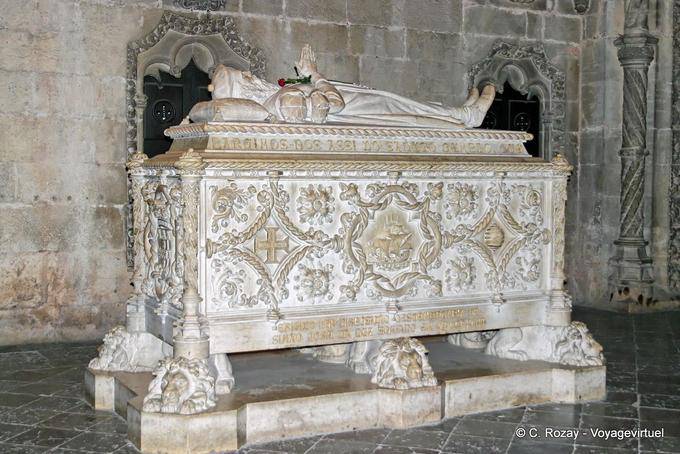 Vasco de Gama tomba, Monastero di Jeronimos indietro, Lisbona - Portogallo