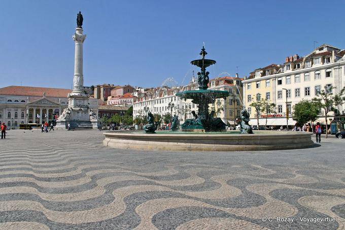 Panorama di Piazza Rossio, Lisbona - Portogallo