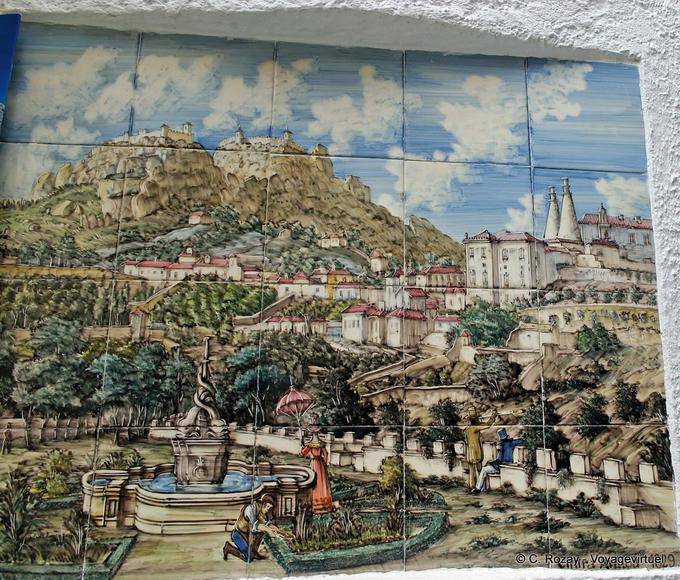Azulejos Tabella che rappresentano il vecchio Sintra - Portogallo