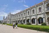 Parte della facciata del Monastero di Jeronimos, Lisbona, Portogallo.