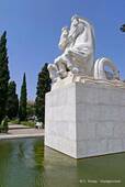 Cavalli di pietra, Giardino do Imperio, Jeronimos, Lisbona, Portogallo.