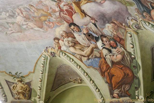 Fragment des peintures de la coupole, Église Saint-Nicolas (Kostel sv. Mikuláše), Malá Strana - Praga, Repubblica Ceca