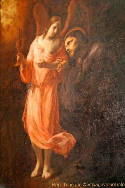 L'ange et le saint, peinture, Église Saint-Nicolas (Kostel sv. Mikuláše), Malá Strana - Praga, Repubblica Ceca