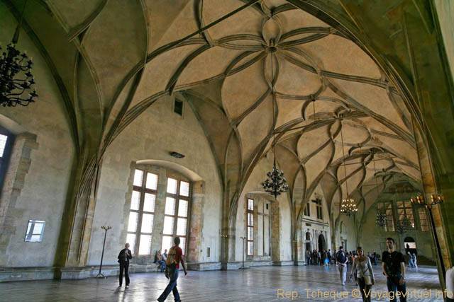 Hradcany, Ancien Palais Royal, Salle Vladislav et ses motifs décoratifs aériens, (Prazsky Hrad) - Praga, Repubblica Ceca