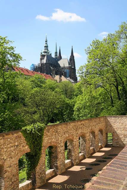 Hradčany, la Cathédrale Saint Guy vue depuis les jardins - Praga, Repubblica Ceca
