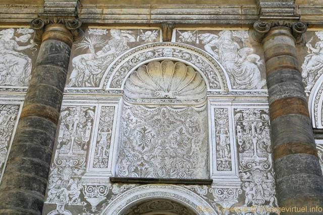 Sgraffites sur un portique, Kralovska Zahrada, Maison du jeu de paume, Jardin royal - Praga, Repubblica Ceca