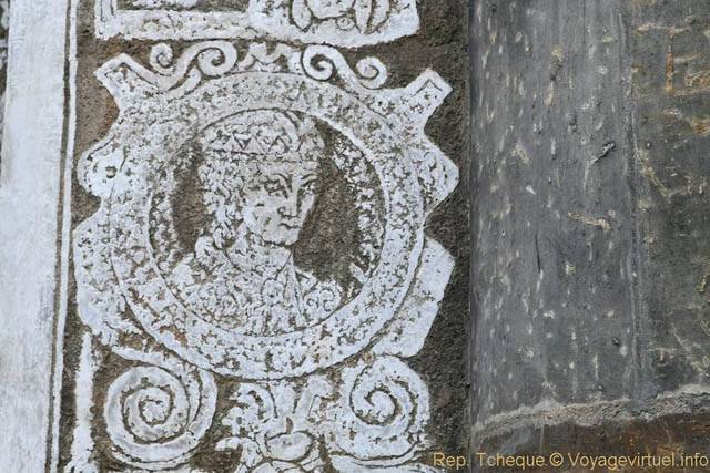 Kralovska Zahrada, autre exemple de sgraffite, Maison du jeu de paume, Jardin royal - Praga, Repubblica Ceca