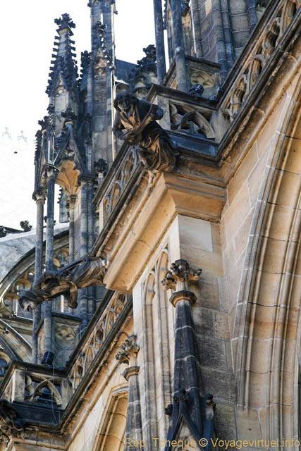 St Vitus Cathédrale, gargouilles à l'extérieur, (Prazsky Hrad) - Praga, Repubblica Ceca