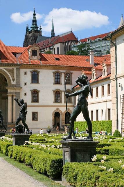 Statues en bronze d'Appolon et Neptune, jardin Wallenstein - Praga, Repubblica Ceca