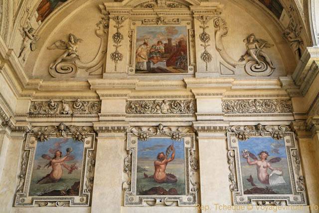 Peintures sur un mur de la Sala Terrena, Palais Wallenstein - Praga, Repubblica Ceca