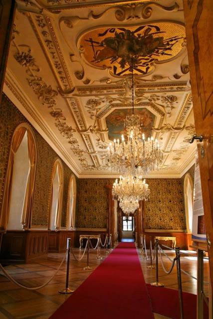Lustres et dorures du Palais Wallenstein, (Valdštejnský palác), Sénat, Letenska - Praga, Repubblica Ceca