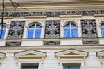Janackovo Nabr, ornementation sur façade, Praga, Repubblica Ceca.