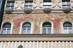 Peinture sur façade, Jindrisska Namesti, Praga, Repubblica Ceca.