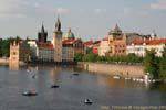 Panorama Karlovy Lazne Novotneho Lavka, Praga, Repubblica Ceca.