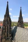 Les flèches de la Cathédrale Saint-Guy, (Sv Vit), (Prazsky Hrad), Praga, Repubblica Ceca.