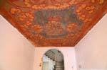 Bosa, Corso Vittorio Emanuele II, soffitto dipinto mazzi di rose, Sardegna.