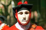 Nuoro, Festa del Redentore, faccia Maschere Mamoiada senza occhi, Sardegna.