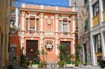 Sassari, Corso Vittorio Emanuele II, la facciata della Libertà ristorante, Sardegna.