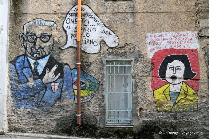 Orgosolo, la contraddizione, contro il fascismo, murale - Sardegna